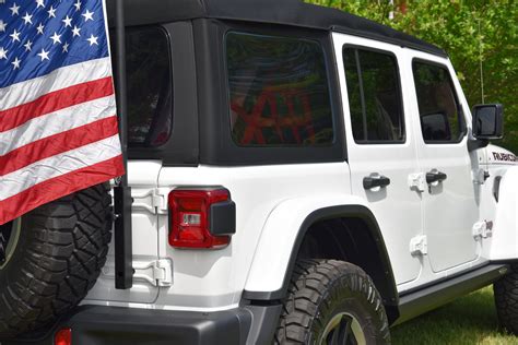 Jeep flag mount - Rox Offroad The Judge Flag Mount for 95-24 Jeep Wrangler YJ, TJ, JK & JL. $126.99 $159.99. Rox Offroad The Judge Flag Mounting Kit for 87-24 Jeep Wrangler YJ, TJ, JK & JL. From $171.98. More choices available. Rox Offroad The Judge Flag Mounting Kit with License Plate Bracket for 95-24 Jeep Wrangler YJ, TJ, JK & JL.